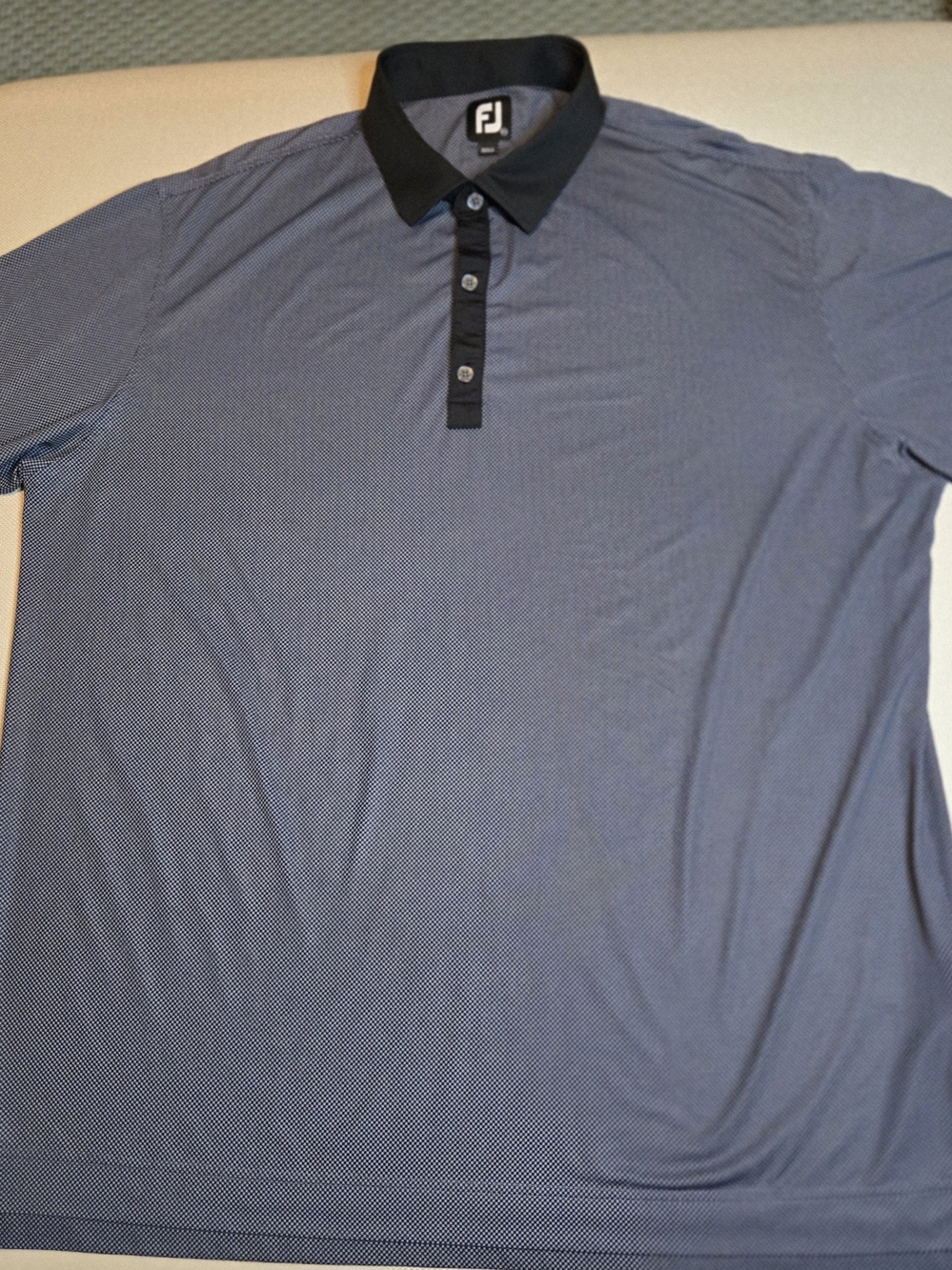 FootJoy Men's 2XL Polo Short Sleeve Shirt Black Grey Golf FJ Classic Athletic